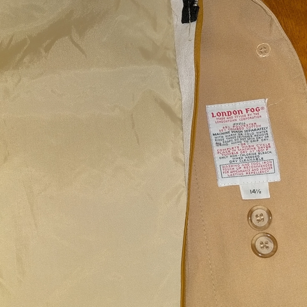 London Fog Dark Khaki Trench Coat (Long) sz 14.5 - Picture 3 of 8